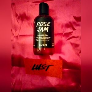 Lush Rose Jam Shower Gel/Body Wash 3.3 FL oz/ Wash Card Lust .07oz